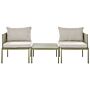 Convertible Garden Sofa Set Green Aluminium 2 Seater With Cushions And Table