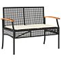 Vidaxl 4 Piece Garden Dining Set With Cushions Black Poly Rattan