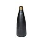 Tall Decorative Vase Black Ceramic 53 Cm Table Floor Vase With Gold Neck