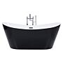 Bath Black With Silver Sanitary Acrylic Single 160 X 76 Cm Freestanding