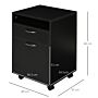 Homcom 60cm Storage Cabinet W/ Drawer Open Shelf Metal Handles 4 Wheels Office Home Organiser Mobile Printer Black