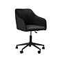 Office Swivel Chair Black Velvet Height Adjustable