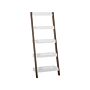 5-tier Ladder Bookcase Dark Wood With White Book Shelf Display