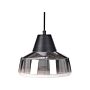 Pendant Lamp Black And Silver Glass Smoked Shade Modern Lighting