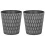 Set Of 2 Plant Pots Planters Dark Grey Fibre Clay Outdoor Resistances 36 X 36 Cm All-weather