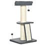 Pawhut Cat Tree Cat Tower With Cat Scratching Posts, Pad, Bed, Toy Ball For Cats Under 6 Kg, Dark Grey & Beige