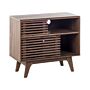 Tv Stand Dark Wood Storage Shelf Cabinet Cable Management