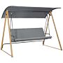 Outsunny 3 Seater Garden Swing Chair Bench With Adjustable Canopy, Cushioned Seat And Weather Resistant Steel Frame, Yard