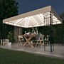 Vidaxl Gazebo With Led String Lights 3x4 M Cream