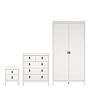 Barcelona 3 Piece Bundle, Bedside, Chest And 2 Door Wardrobe In White