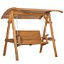 Outsunny 2 Seater Garden Swing Chair, Outdoor Canopy Swing Bench With Adjustable Shade And Solid Wood Frame