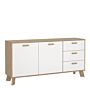 Ikast Sideboard 2 Doors + 3 Drawers In Jackson Hickory And White