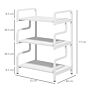 Homcom 3-tier Storage Shelves, Metal Shelving Unit, Industrial Printer Table For Home Office, Display Rack, White