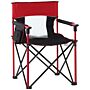 Outsunny Metal Frame Sponge Padded Folding Camping Chair W/ Pockets Red