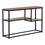 Console Table With 2 Shelves Dark Wood With Black Legs 75 X 120 Cm Industrial Style