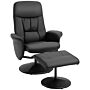 Homcom Executive Recliner Chair High Back And Footstool Armchair Lounge Seat Black