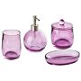 4-piece Bathroom Accessories Set Violet Glass Glam Soap Dispenser Soap Dish Toothrbrush Holder Cup