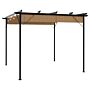 Vidaxl Pergola With Retractable Roof Taupe 3x3 M Steel 180 G/m²