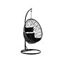 Rattan Pe Hanging Chair Black Stand Swing Egg Shape Wicker