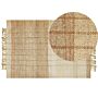 Area Rug Beige Jute 200 X 300 Cm Fringed Hand Woven