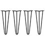 4 X 14" Hairpin Legs - 3 Prong - 10mm - Raw Steel