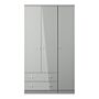 Yarmouth Tall Triple 2 Drawer Wardrobe In Uniform Grey & Dusk Grey