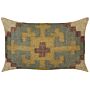 Scatter Cushion Multicolour Jute And Wool 30 X 50 Cm Oriental Pattern Kilim Style Washed Colurs