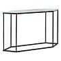 Console Table Black And White Tempered Glass Steel 120 X 35 Cm Marble Effect Black Metal Legs