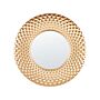 Accent Mirror Gold Metal 60 Cm Wall Mounted Hanging Decorative Accessory