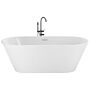 Freestanding Bath White Sanitary Acrylic Single 150 X 75 Cm Oval Shape Overflow System