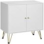 Homcom Storage Cabinet Slim Sideboard With Golden Hairpin Legs Adjustable Shelves For Living Room Dining Room Hallway White