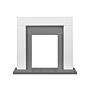 Adam Dakota Fireplace In Pure White & Grey, 39 Inch