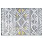 Rug Grey With Yellow Polyester 160 X 230 Cm Low Pile Geometric Pattern