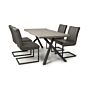 Narvik 1.6m Medium & 4 Archer Grey Dining Set