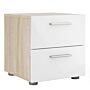 Pepe Bedside 2 Drawers In Oak With White High Gloss