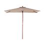 Garden Sun Parasol Sand Beige Fabric Birch Wood 244 Cm Weather Resistant