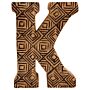 Hand Carved Wooden Geometric Letter K