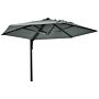 Outsunny Wall Mounted Parasol, Hand To Push Outdoor Patio Umbrella With 180 Degree Rotatable Canopy For Porch, 250 Cm, Grey