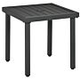 Outsunny Garden Side Table, Patio Coffee Table With Umbrella Hole, End Table With Steel Frame For Balcony, Grey