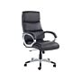 Office Executive Chair Black Faux Leather Swivel Gas Lift Adjustable Height With Castors Ergonomic