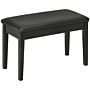 Homcom Classic Piano Bench Stool, Pu Leather Padded Keyboard Stool With Rubber Wood Legs And Music Storage Compartment, Black