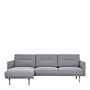 Larvik Chaiselongue Sofa (lh) - Grey, Oak Legs