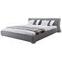 Eu Super King Size Water Bed 6ft Grey Fabric With Accessories Contemporary Beliani