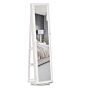 Homcom 360° Swivel Jewellery Cabinet, Mirror Armoire, Full Length Mirror, Lockable Jewellery Organizer With Built-in Small Mirror, White