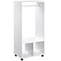 Homcom Open Wardrobe With Hanging Rod And Storage Shelves Mobile Garment Rack On Wheels Bedroom, Cloakroom, White