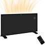 Homcom Electric Heater Wifi Smart App, 2000w Panel Heater Radiator, Freestanding Or Wall Mounted Convector Space Heater With Led Display, 24hr 7 Day Timer, Adjustable Thermostat, Remote Control, Black | Aosom Uk