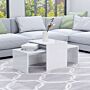 Vidaxl Coffee Table Set High Gloss White 100x48x40 Cm Engineered Wood