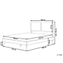 Eu Super King Size Bed Dark Mdf 6ft Frame With Headrest And Slatted Base