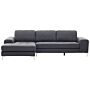 Corner Sofa Dark Grey Fabric L-shaped