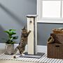 Pawhut 81cm Cat Scratcher, Vertical Full Scratcher With Natural Sisal Rope, Hanging Ball And Soft Plush, Grey